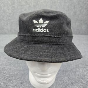 Adidas Originals Terry Cloth Bucket Hat - Black Trefoil Logo - OSFM